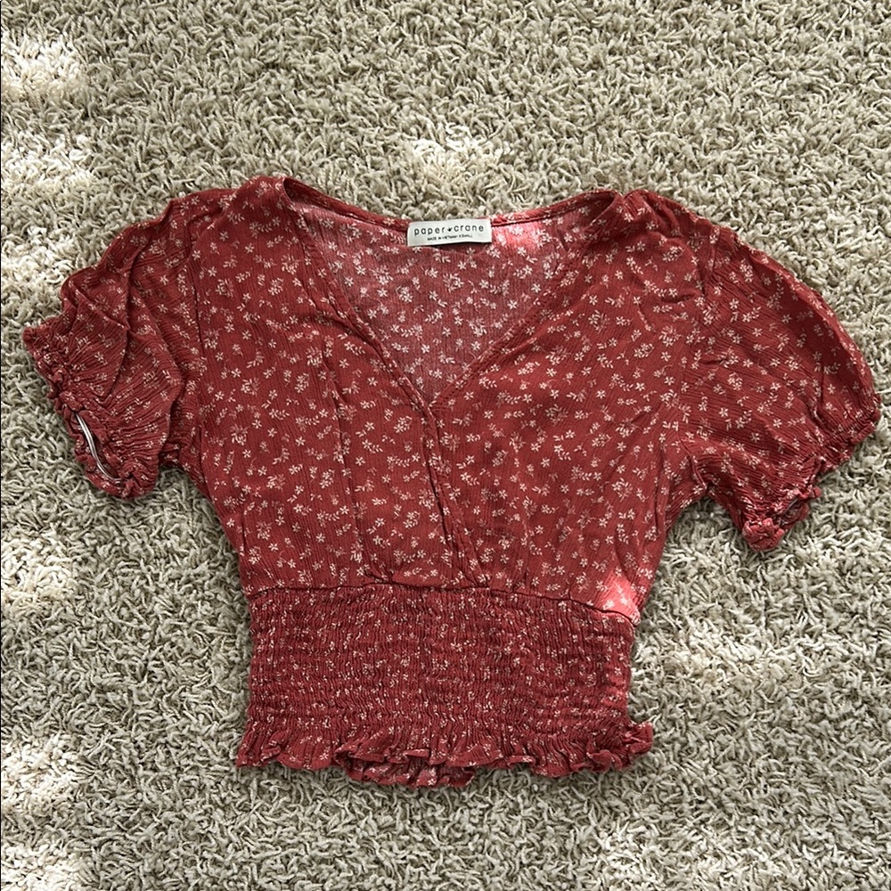 Paper Crane Women’s XS Red/Pink Blouse